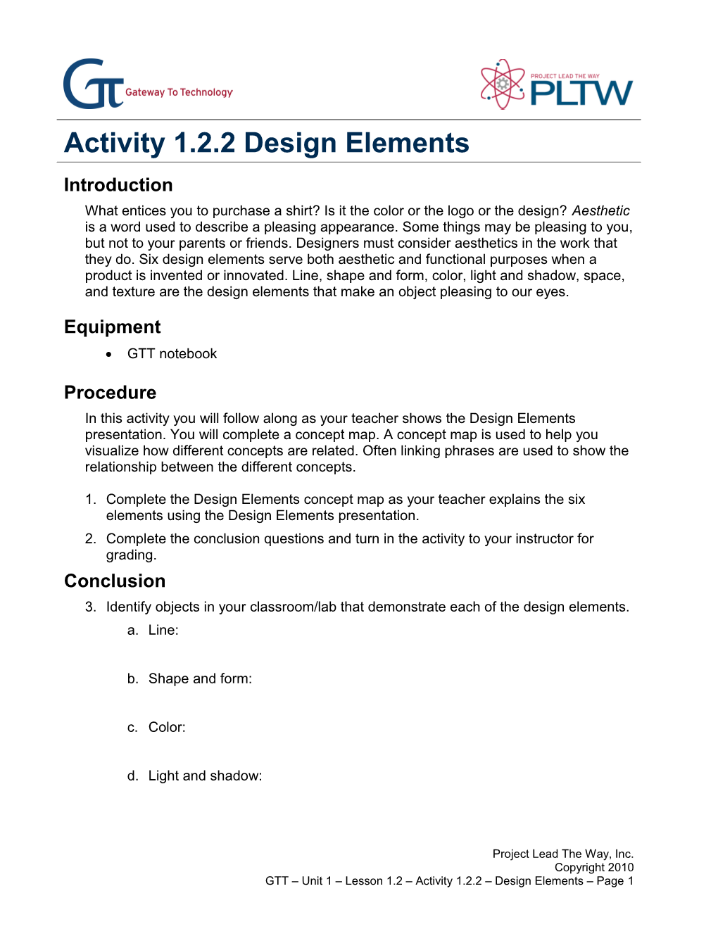 Activity 1.2.2 Design Elements