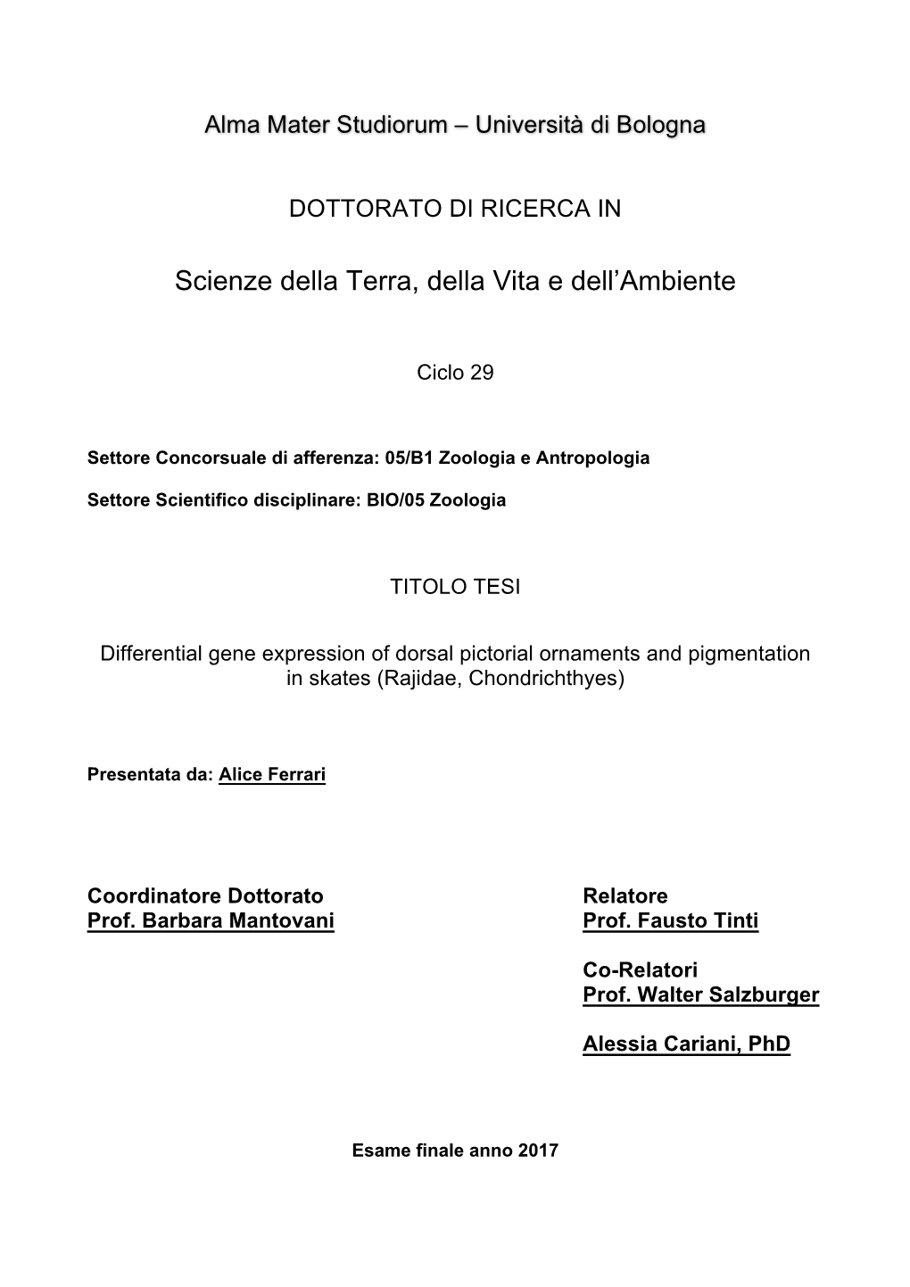 Scienze Della Terra, Della Vita E Dell'ambiente