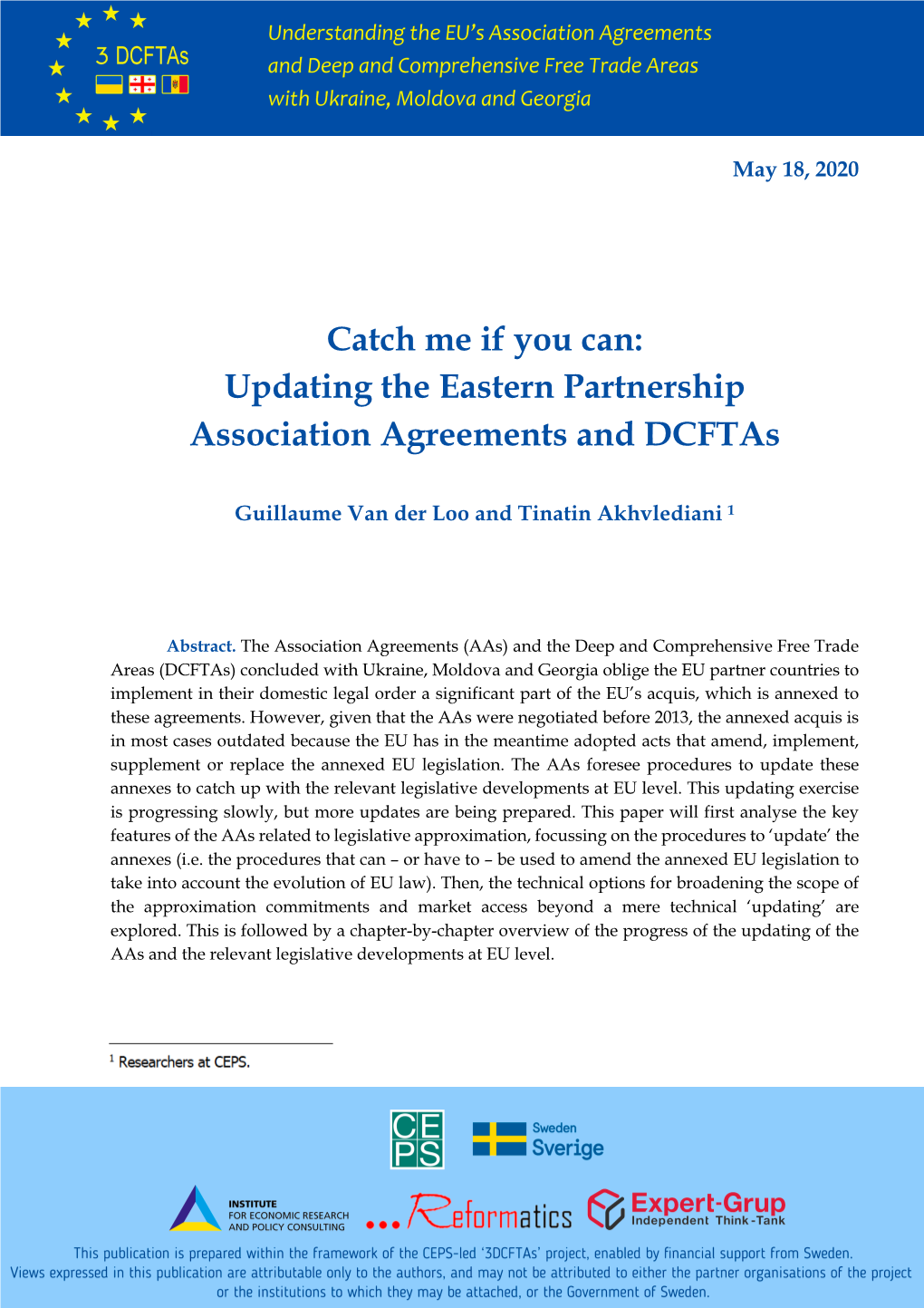 Updating the Eastern Partnership Association Agreements and Dcftas