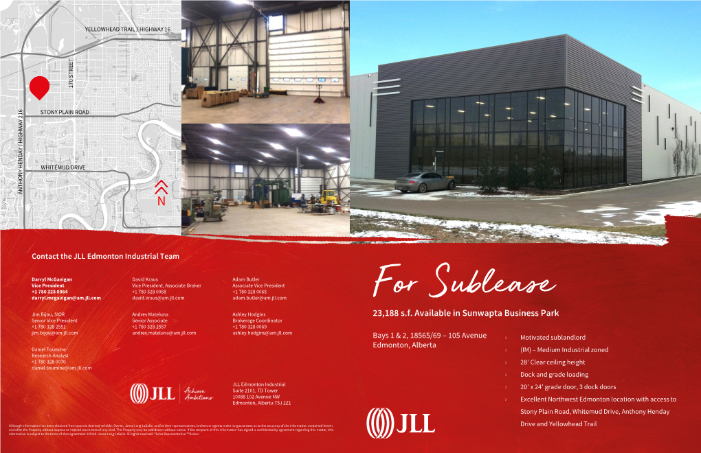 23,188 S.F. Available in Sunwapta Business Park