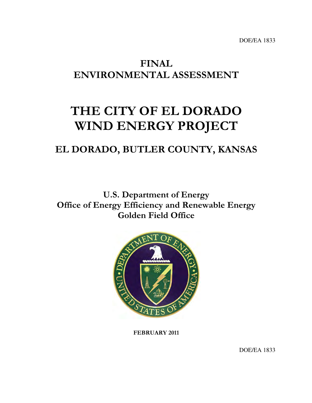 The City of El Dorado Wind Energy Project