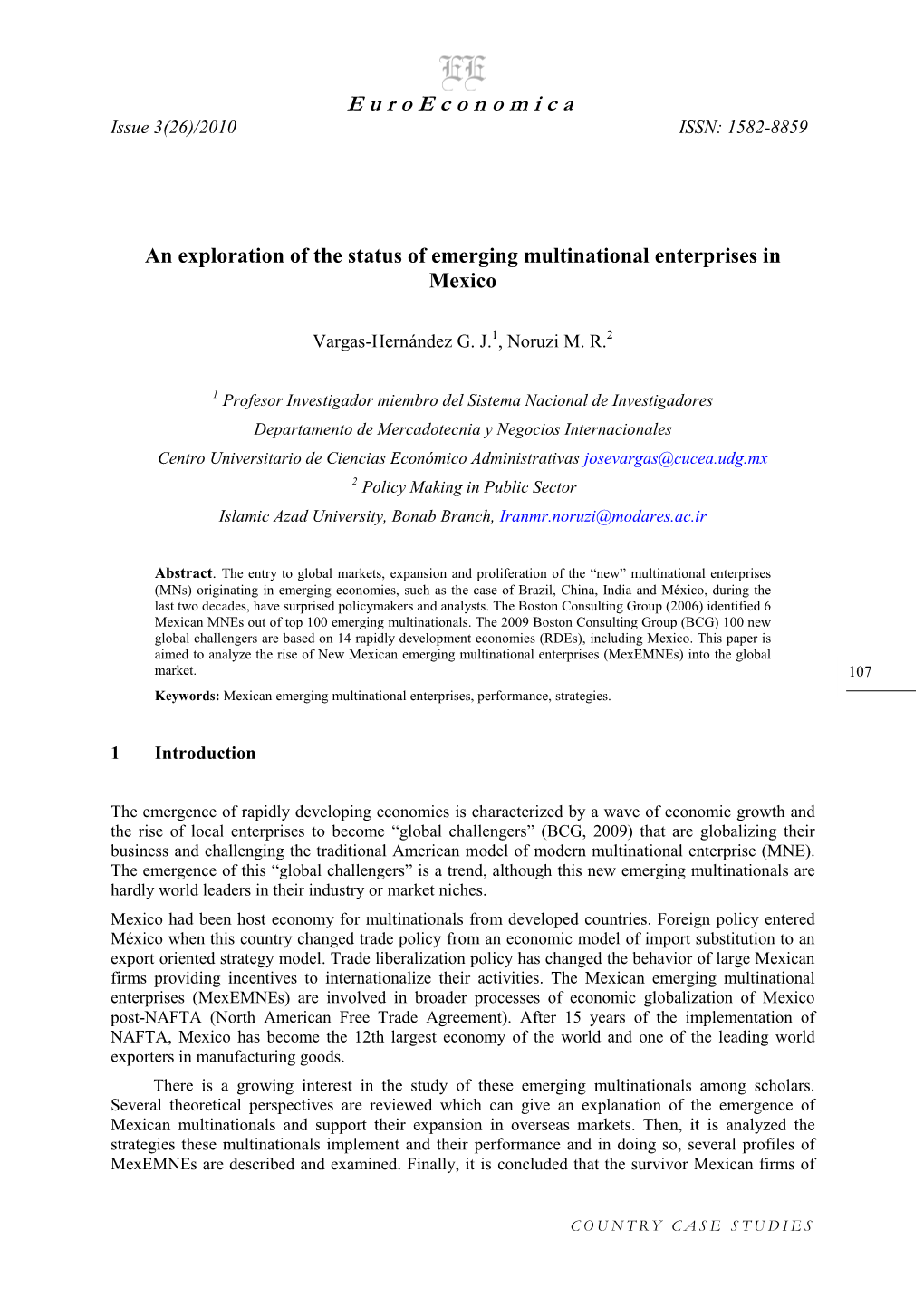 Euroeconomica Issue 3(26)/2010 ISSN: 1582-8859