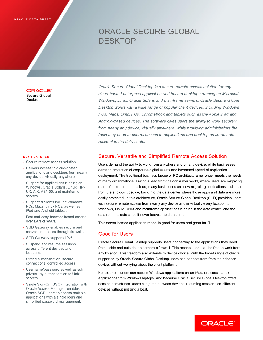Oracle Secure Global Desktop