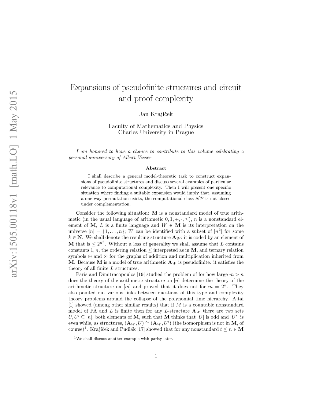 Expansions of Pseudofinite Structures and Circuit and Proof Complexity