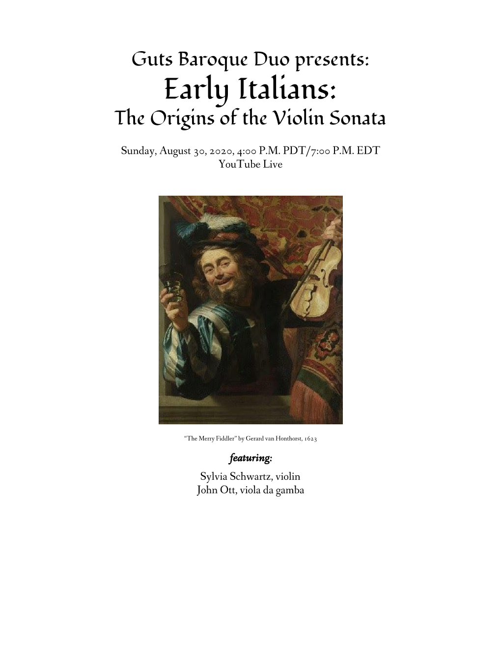 Early Italians: the Origins of the Violin Sonata