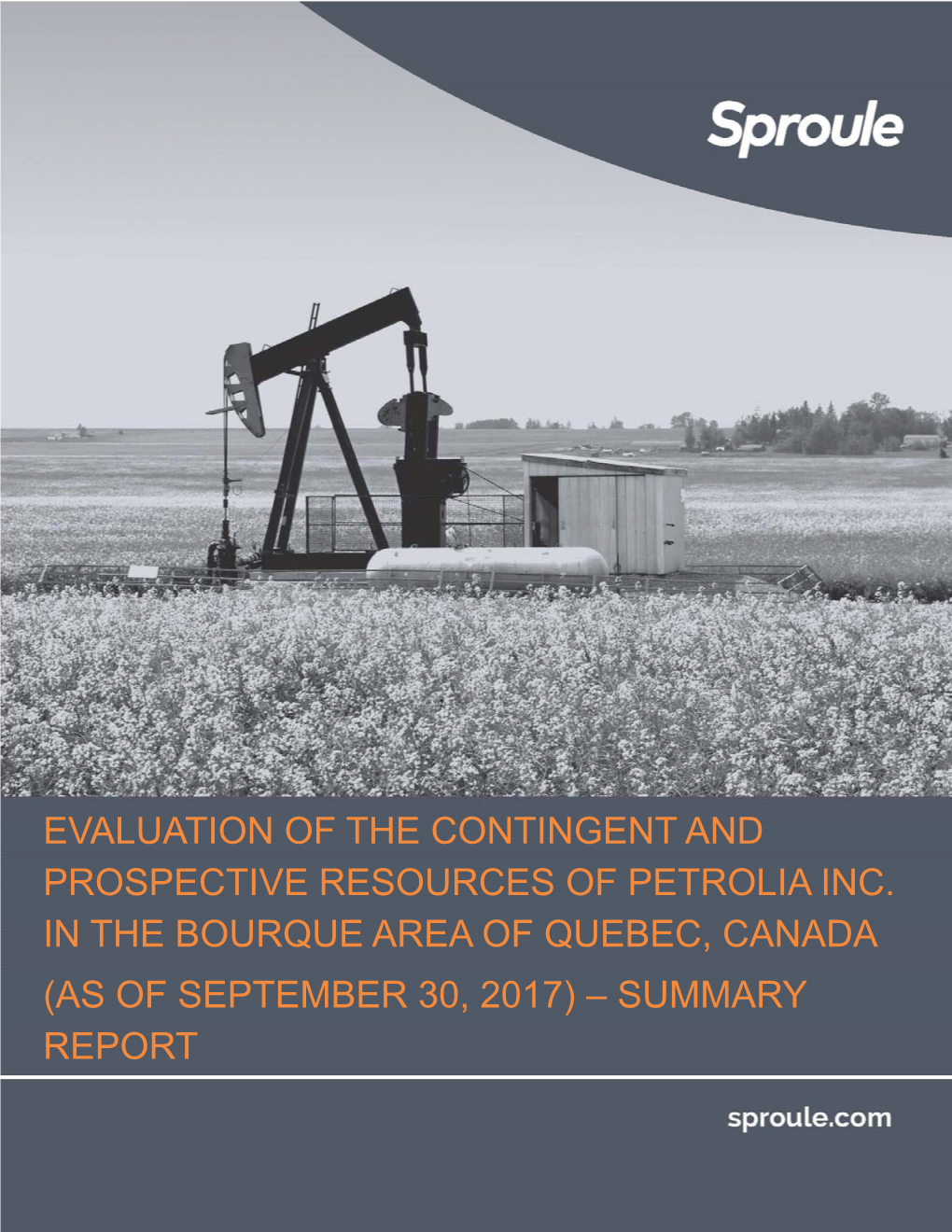 Evaluation of the Contingent and Prospective Resources of Petrolia Inc