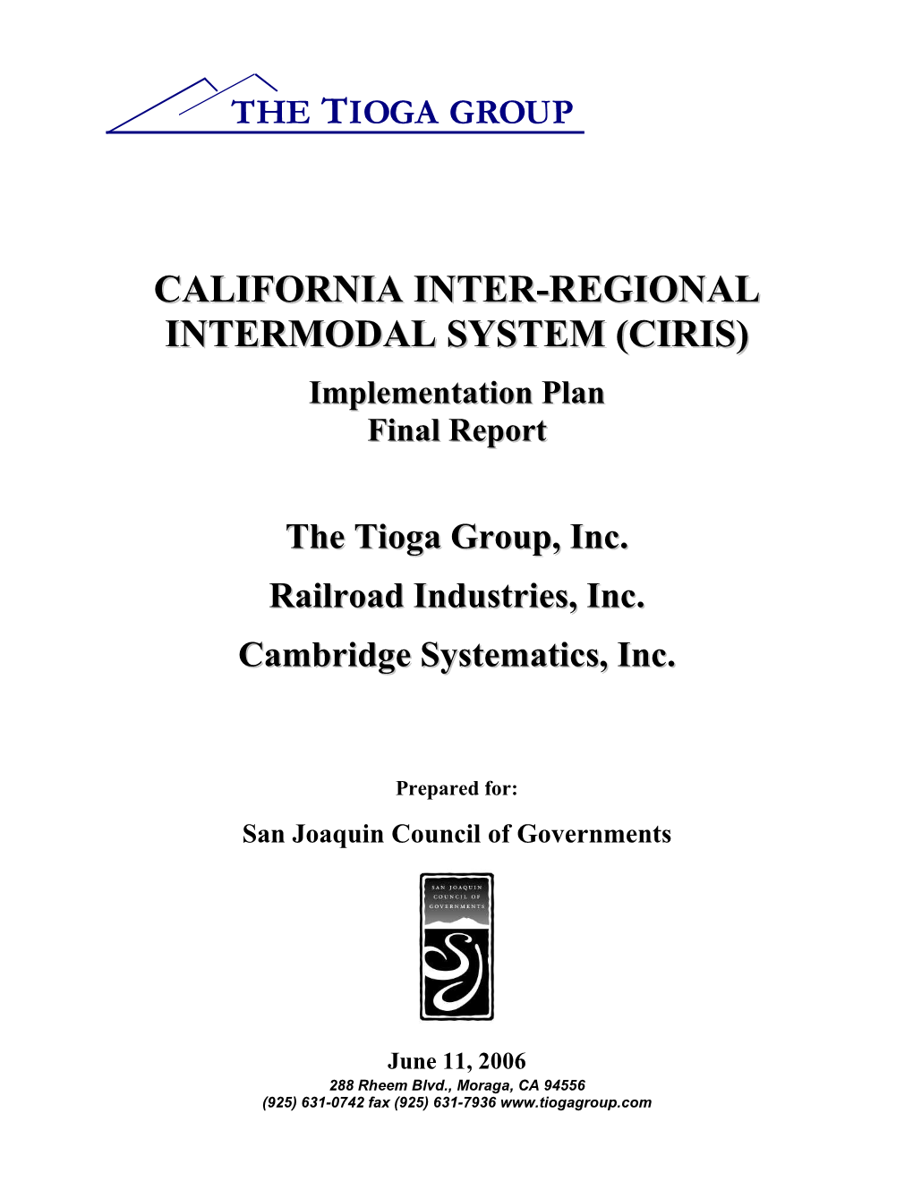 California Inter-Regional Intermodal System (Ciris)