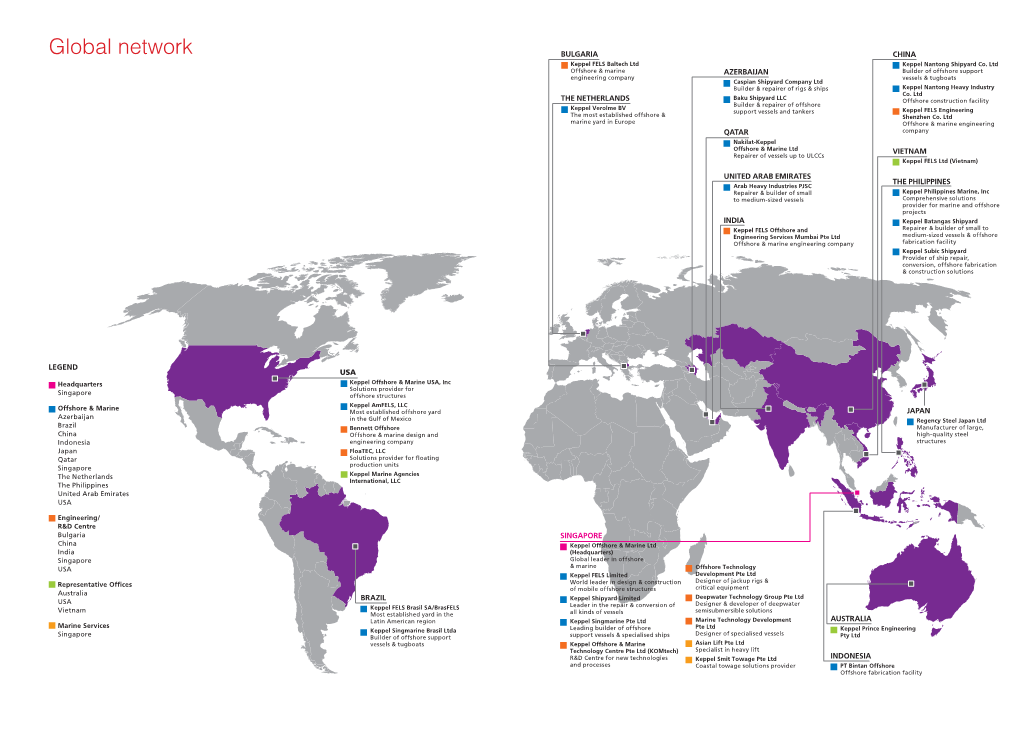 Global Network BULGARIA CHINA Keppel FELS Baltech Ltd Keppel Nantong Shipyard Co