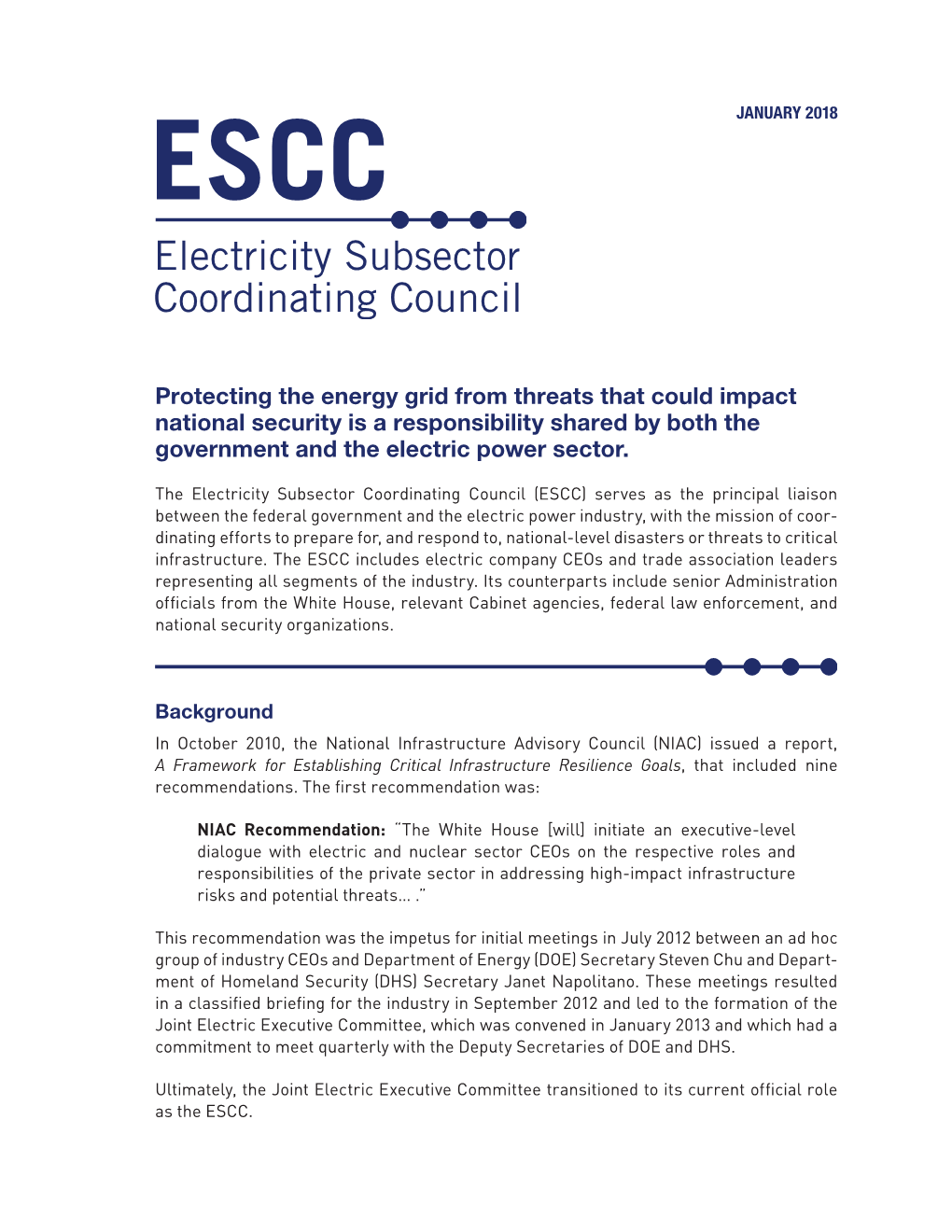 Protecting the Energy Grid from Threats That Could Impact National Security Is a Responsibility Shared by Both the Government and the Electric Power Sector