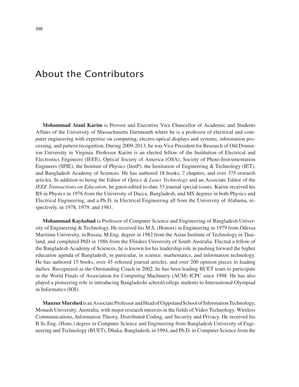 About the Contributors