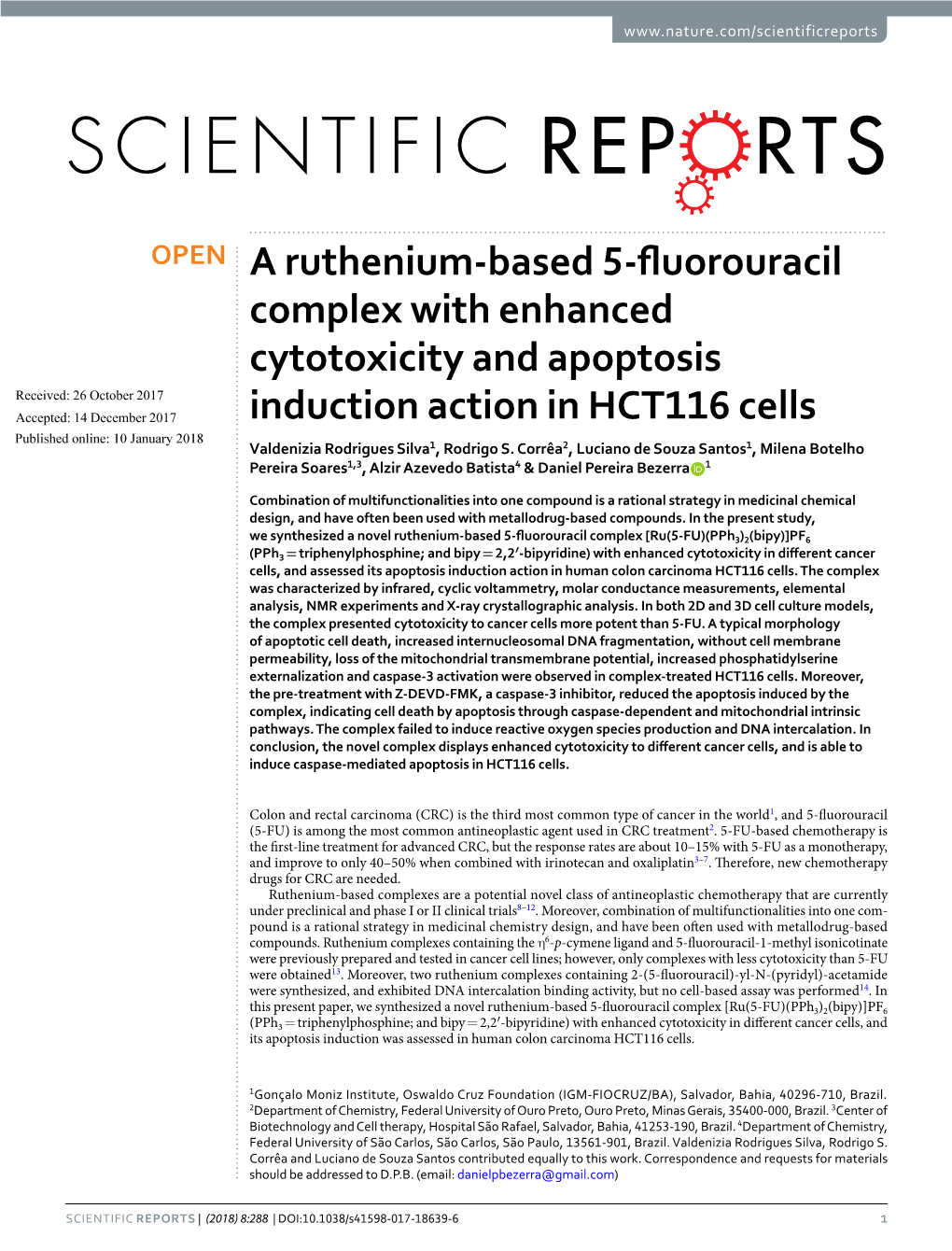 A Ruthenium-Based 5-Fluorouracil Complex with Enhanced Cytotoxicity