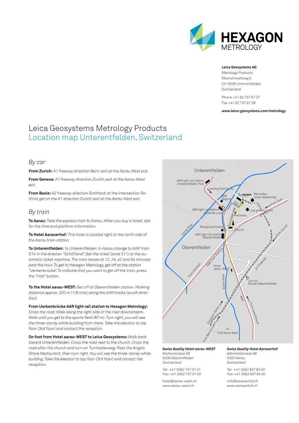 Leica Geosystems Metrology Products Location Map Unterentfelden, Switzerland