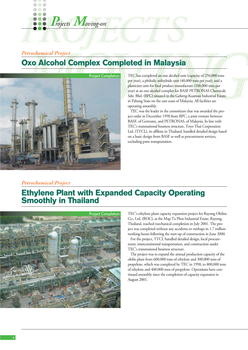 Oxo Alcohol Complex Completed in Malaysia