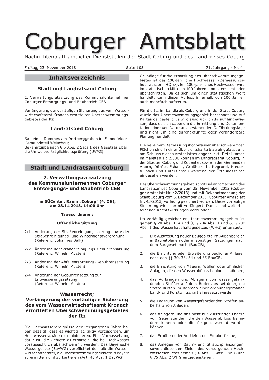 Coburger Amtsblatt Nachrichtenblatt Amtlicher Dienststellen Der Stadt Coburg Und Des Landkreises Coburg