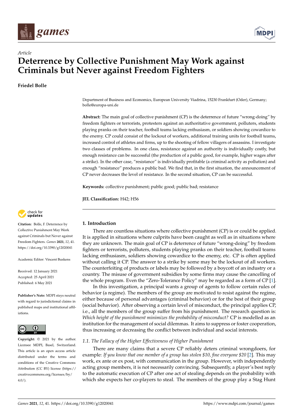 Deterrence by Collective Punishment May Work Against Criminals but Never Against Freedom Fighters