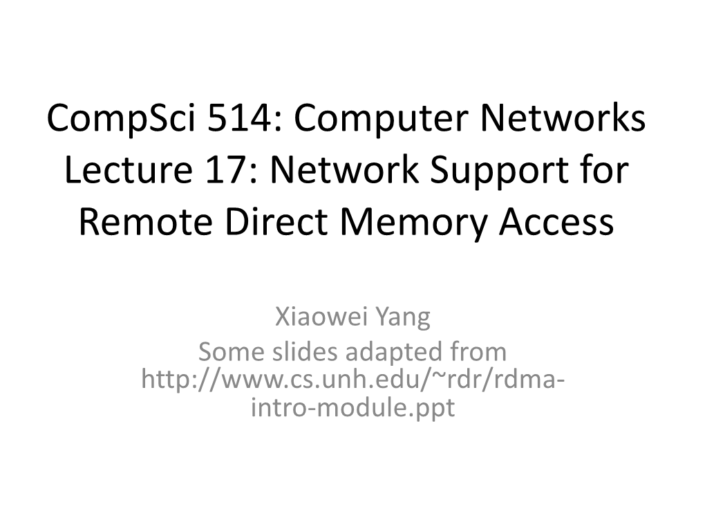 Network Support for Remote Direct Memory Access
