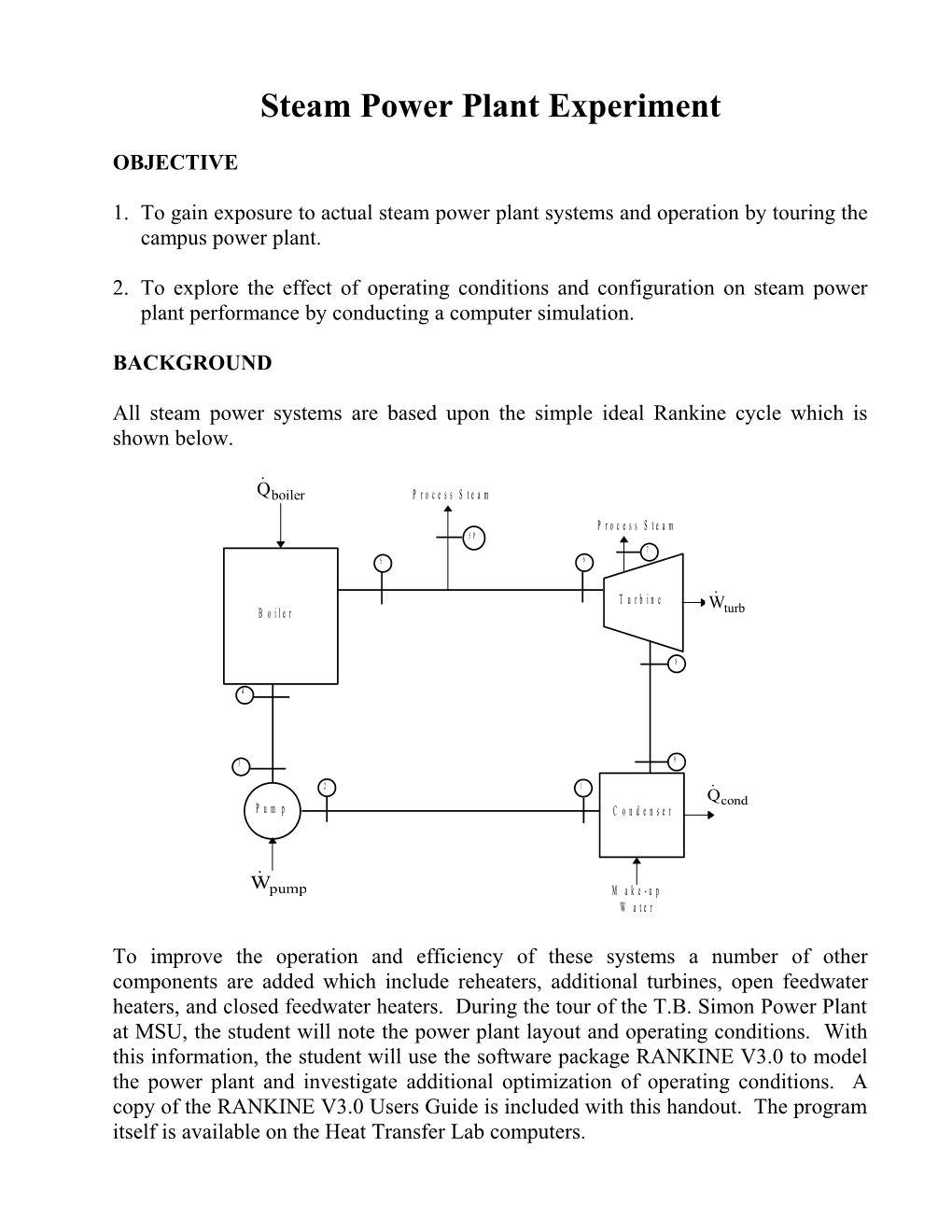 Steam Power Plant Experiment