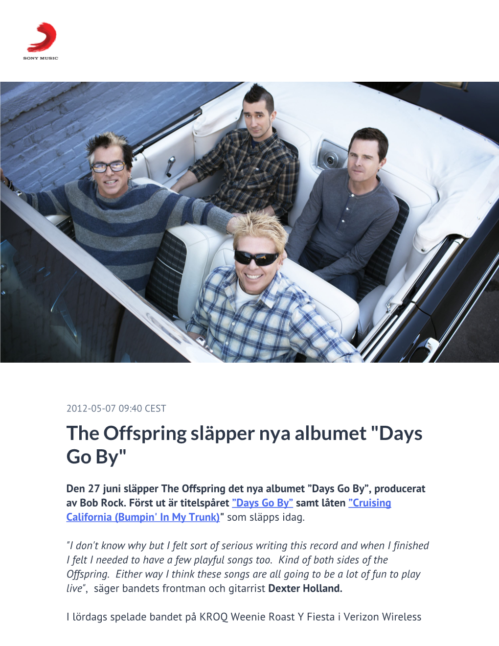 The Offspring Släpper Nya Albumet 