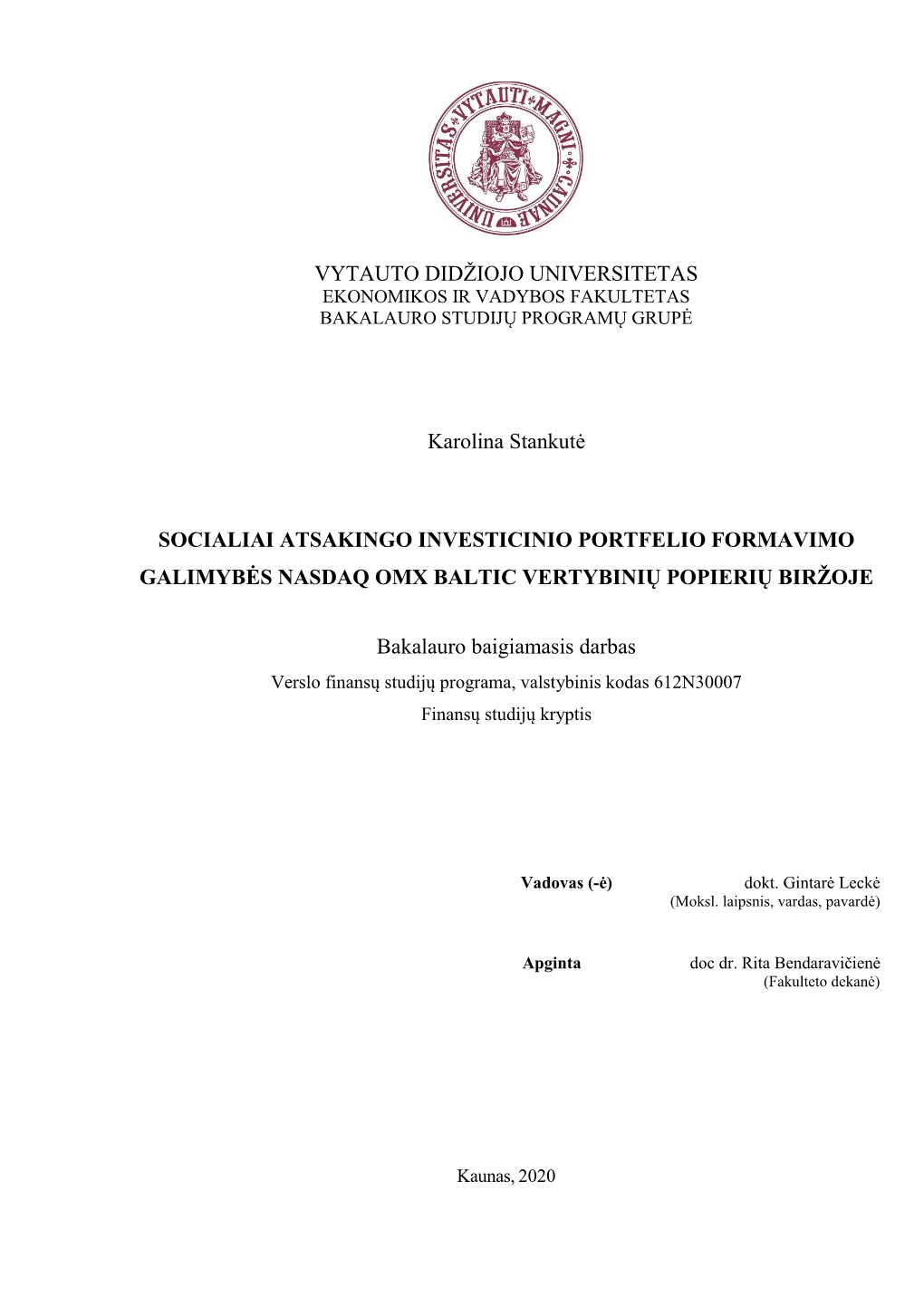 Metodiniai Reikalavimai Bakalauro Diplominio Darbo