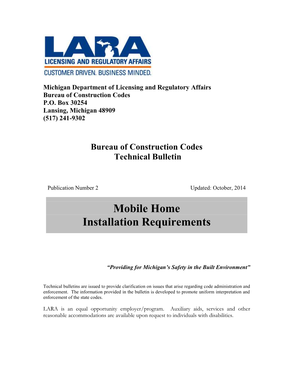 Mobile Home Installation Requirements