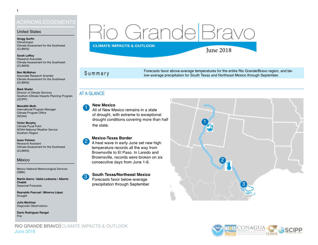 June 2018 Sarah Leroy Research Associate Climate Assessment for the Southwest (CLIMAS)