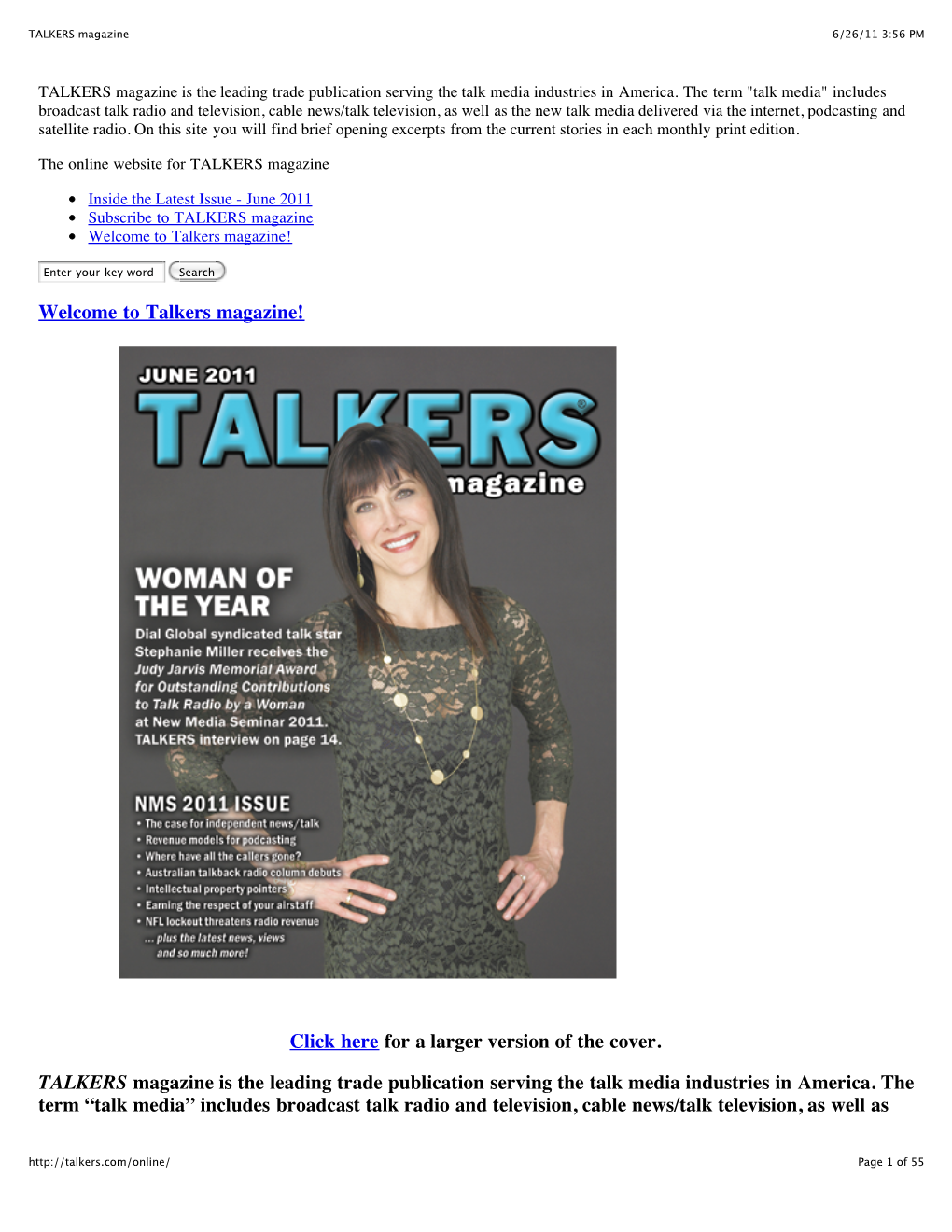 TALKERS Magazine 6/26/11 3:56 PM