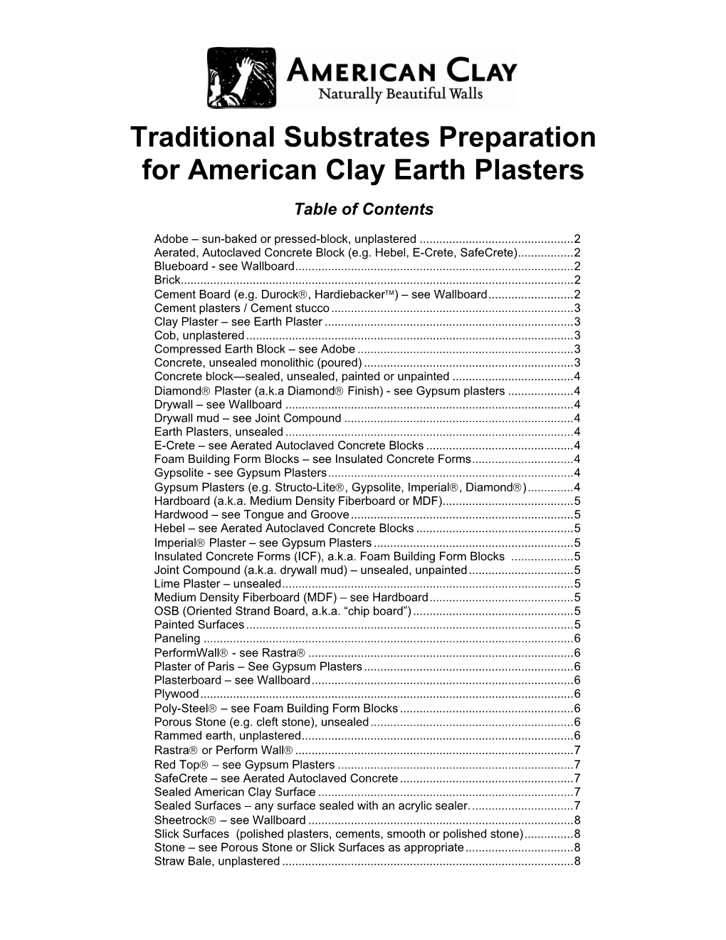 Substrates Preparation for American Clay Earth Plasters
