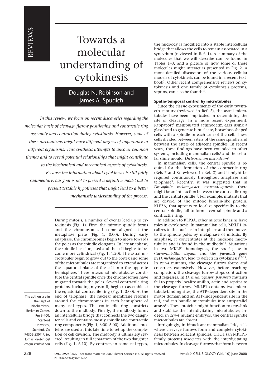 Towards a Molecular Understanding of Cytokinesis