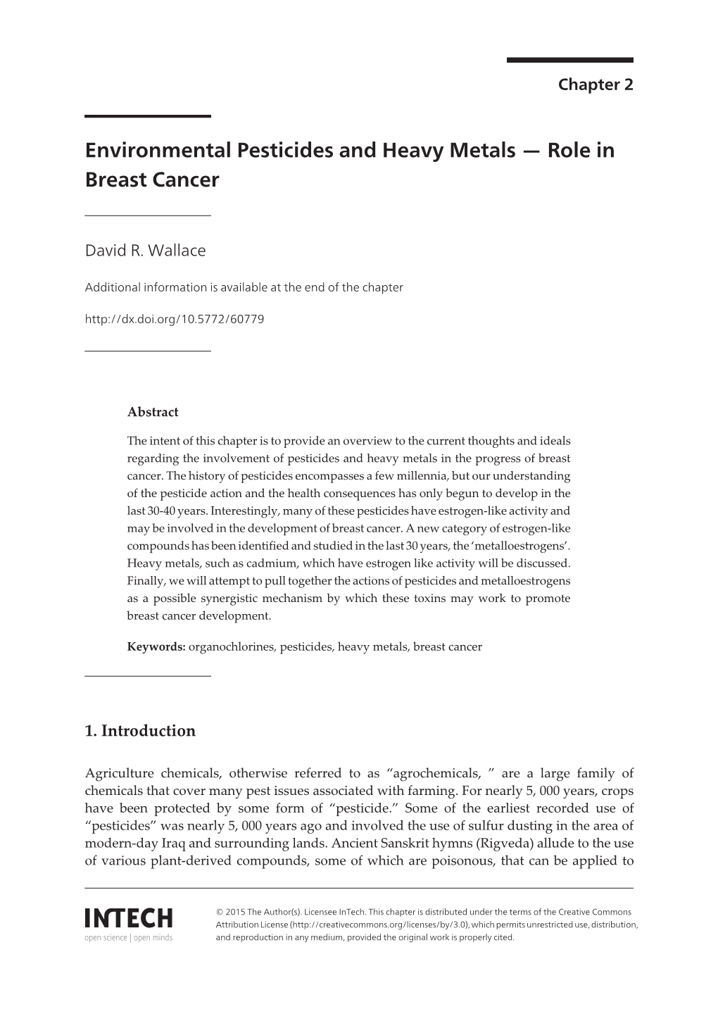 Environmental Pesticides and Heavy Metals — Role in Breast Cancer