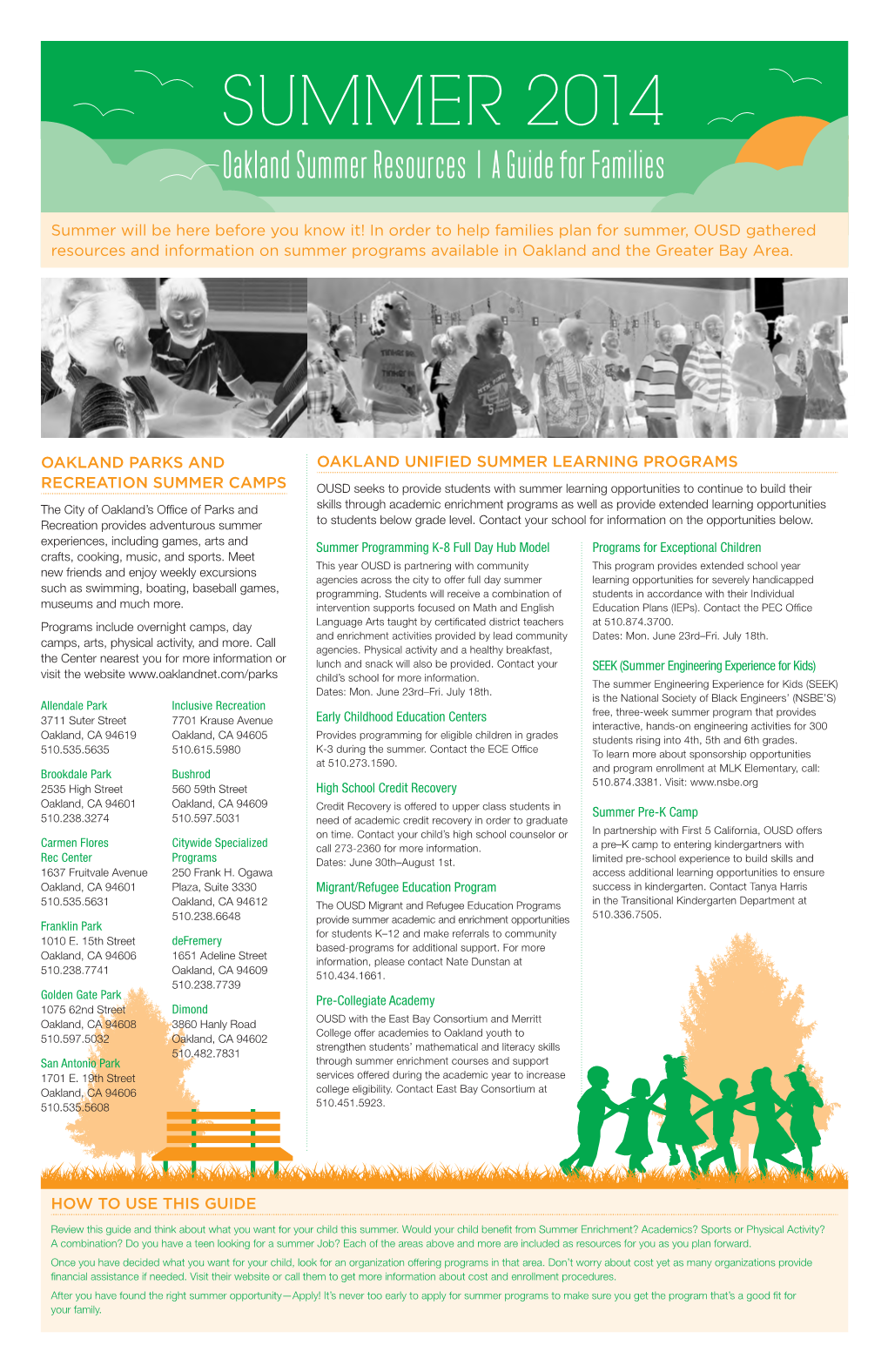 SUMMER 2014 Oakland Summer Resources | a Guide for Families