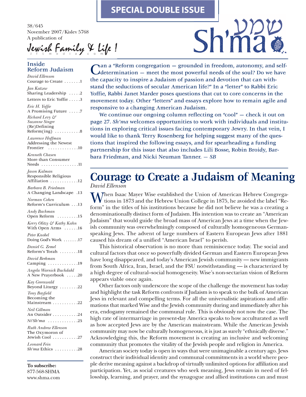 Courage to Create a Judaism of Meaning Barbara B