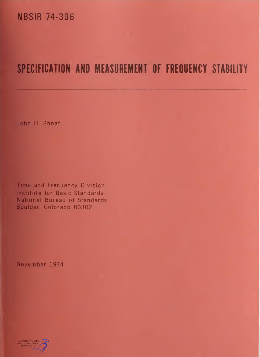 Specification and Measurement of Frequency Stability