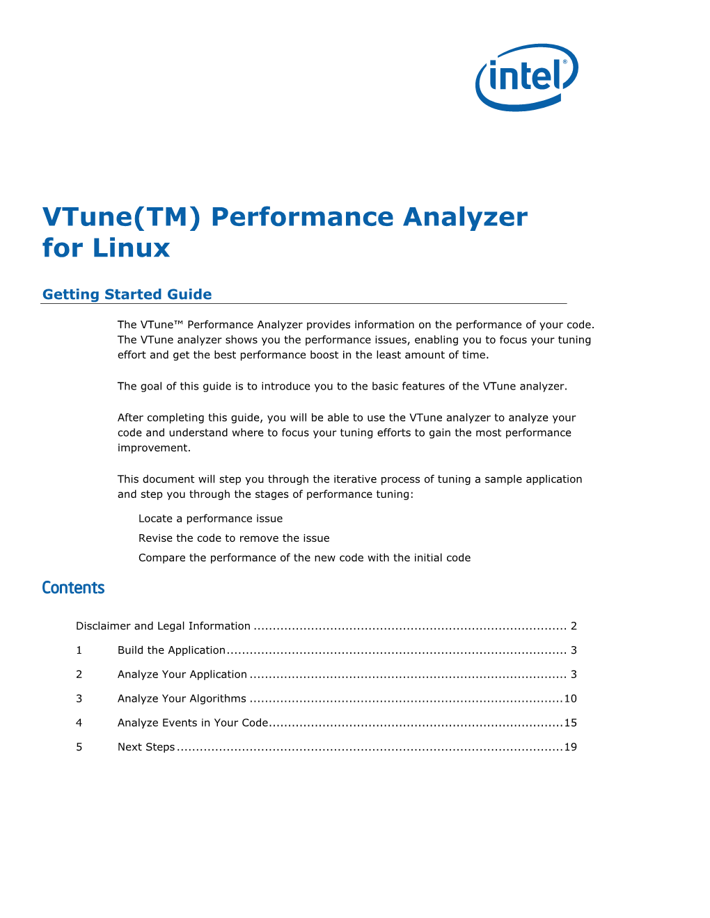 Vtune(TM) Performance Analyzer for Linux