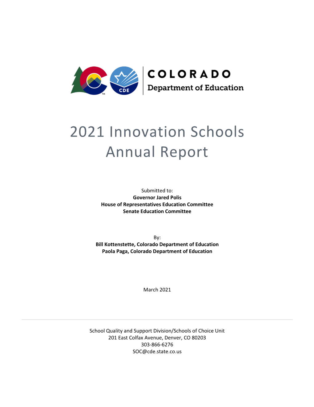 2021 Innovation Schools Annual Report