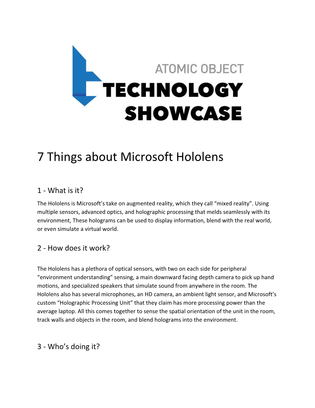 7 Things About Microsoft Hololens