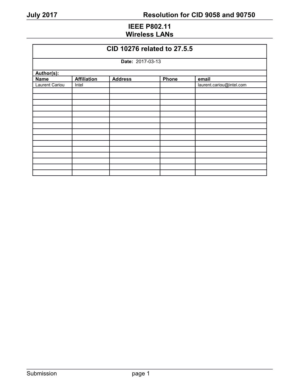 Resolution for CID 9058 and 9075