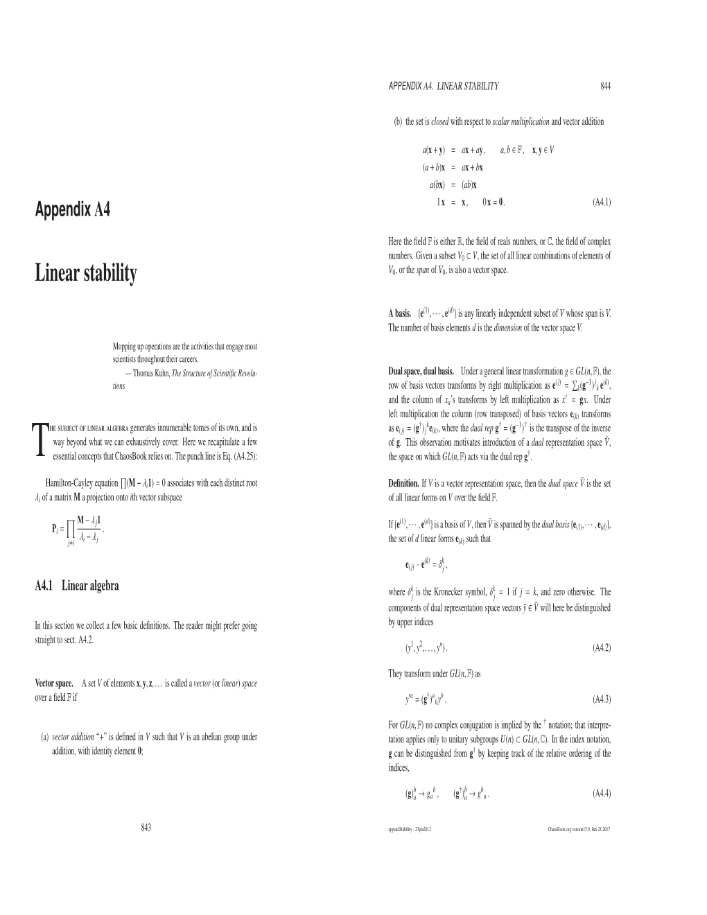 Linear Stability 844