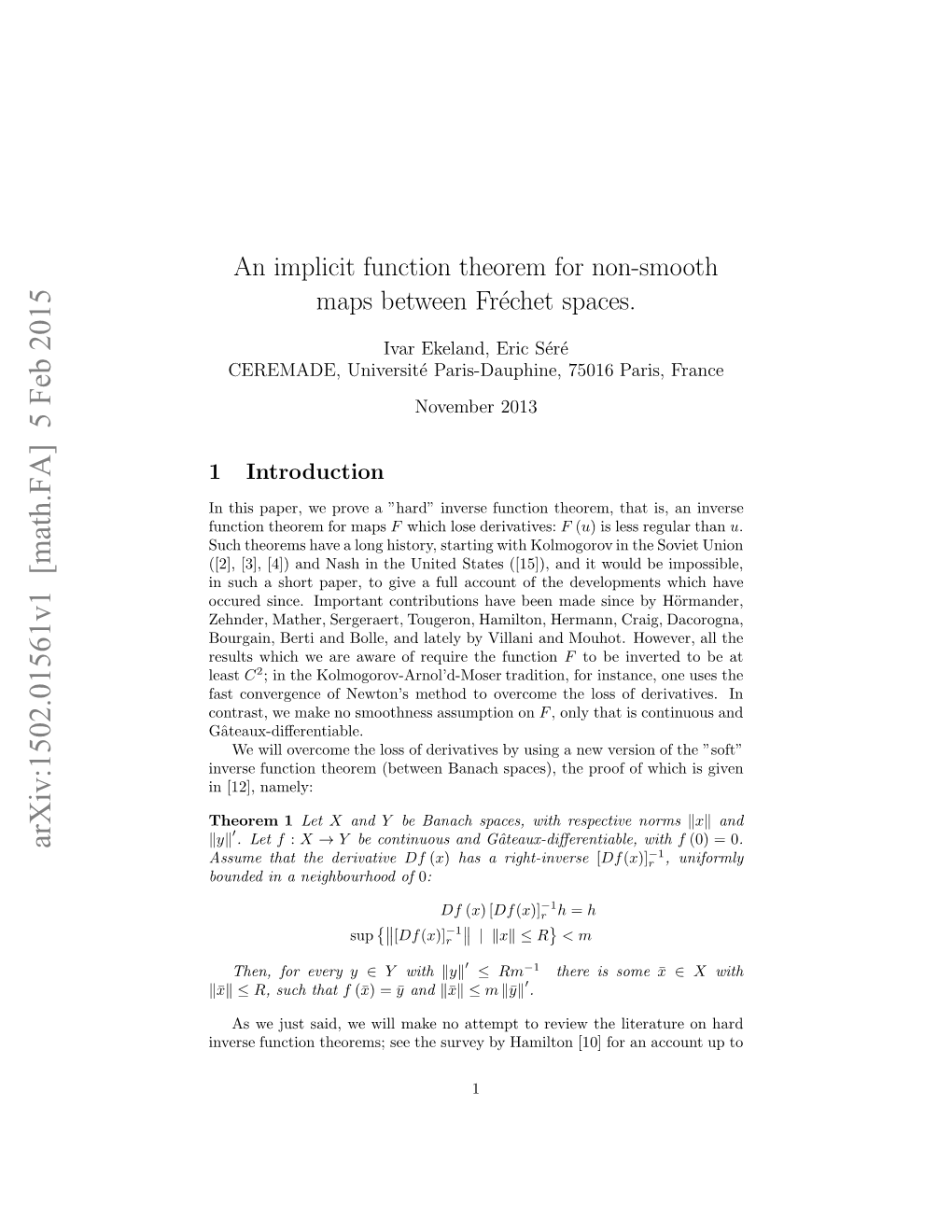 An Implicit Function Theorem for Non-Smooth Maps Between