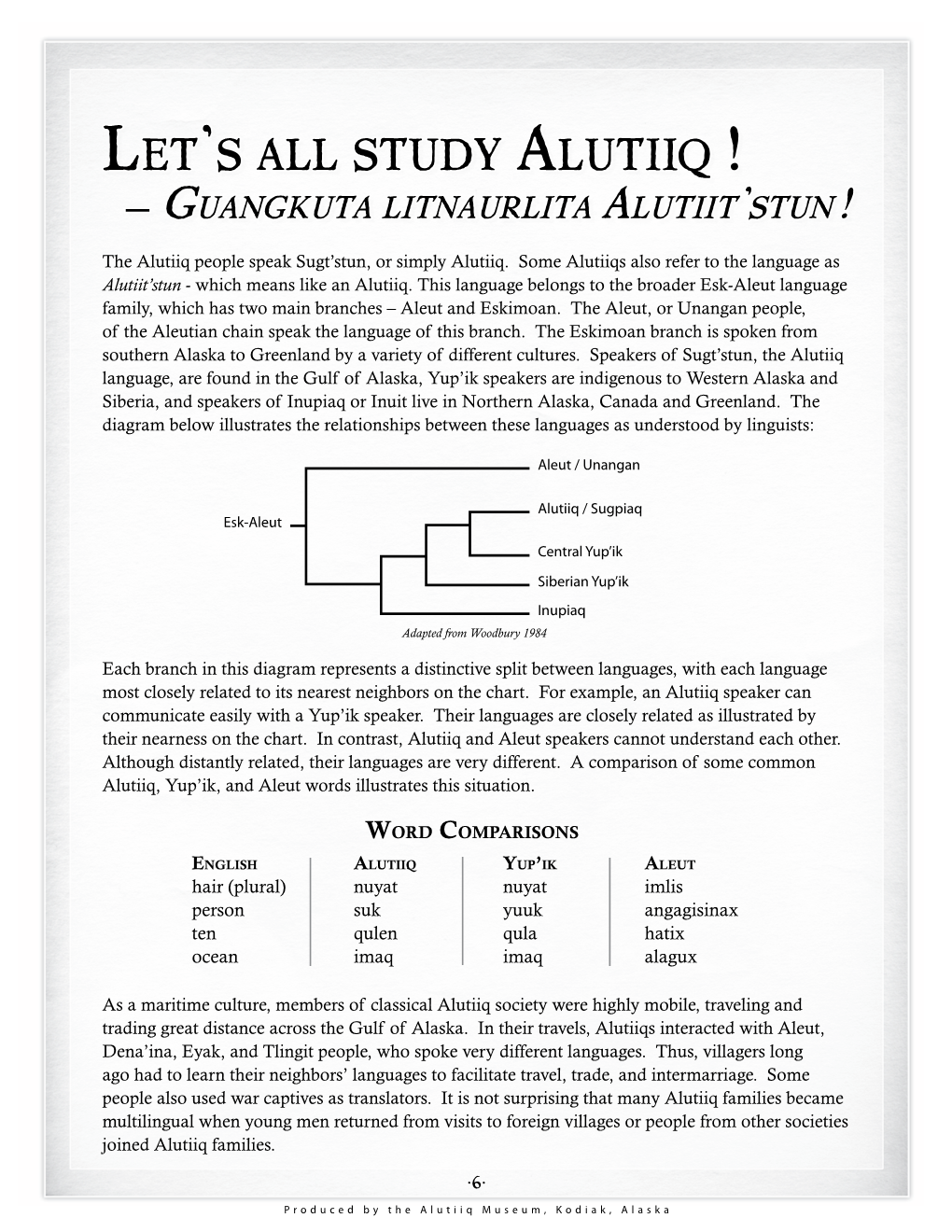 Let's All Study Alutiiq!