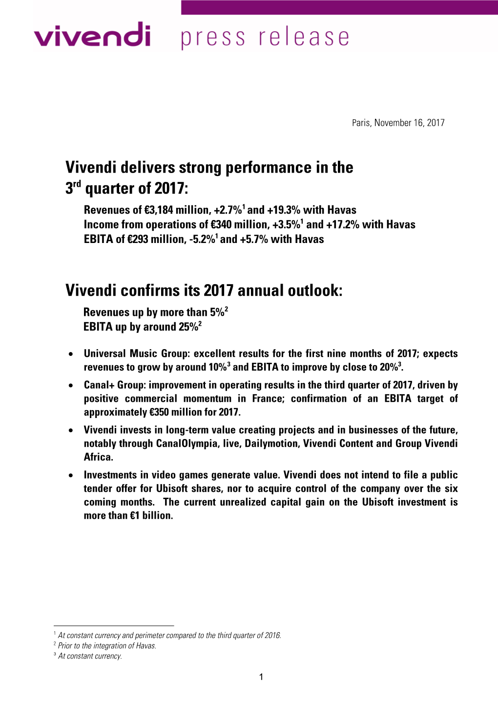 20171116 PR Vivendi First Nin