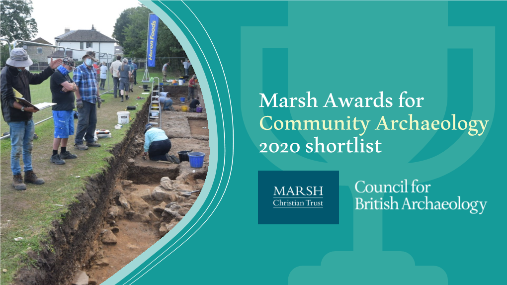 Marsh Awards for Community Archaeology 2020 Shortlist Petuaria Revisited - Burrs Playing Field Excavation 2020 Brough, East Yorkshire
