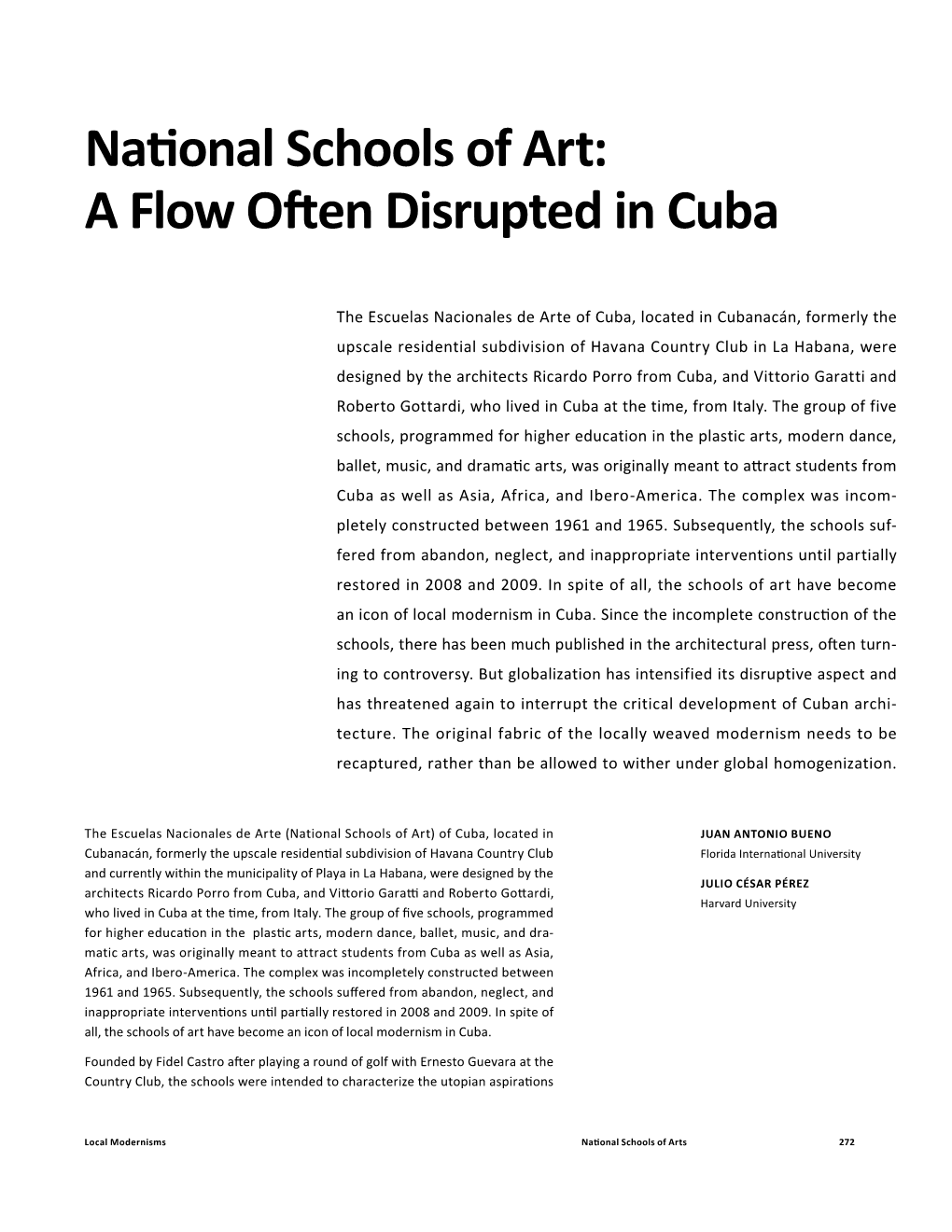 National Schools of Art: a Flow Often Disrupted in Cuba