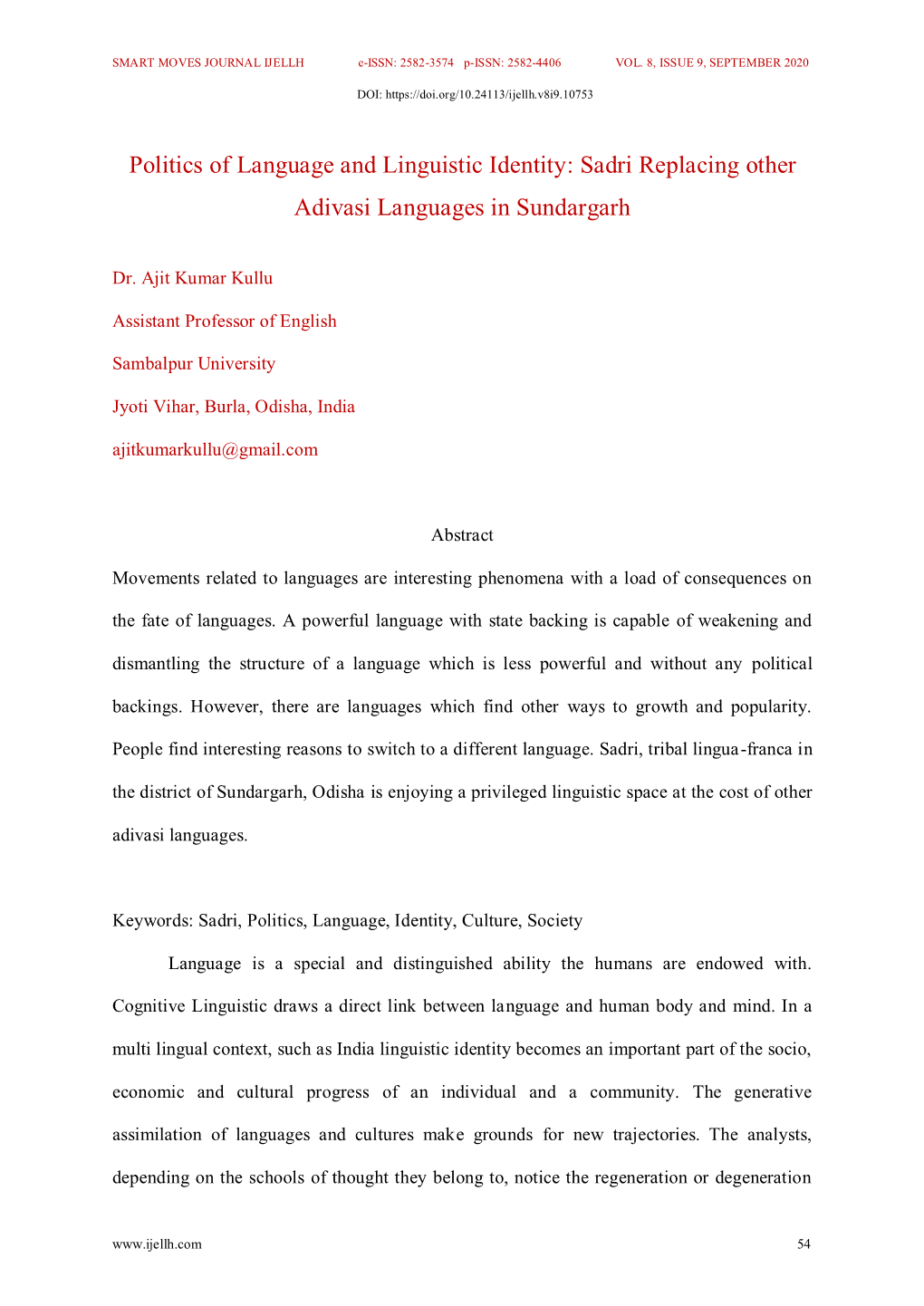 Sadri Replacing Other Adivasi Languages in Sundargarh
