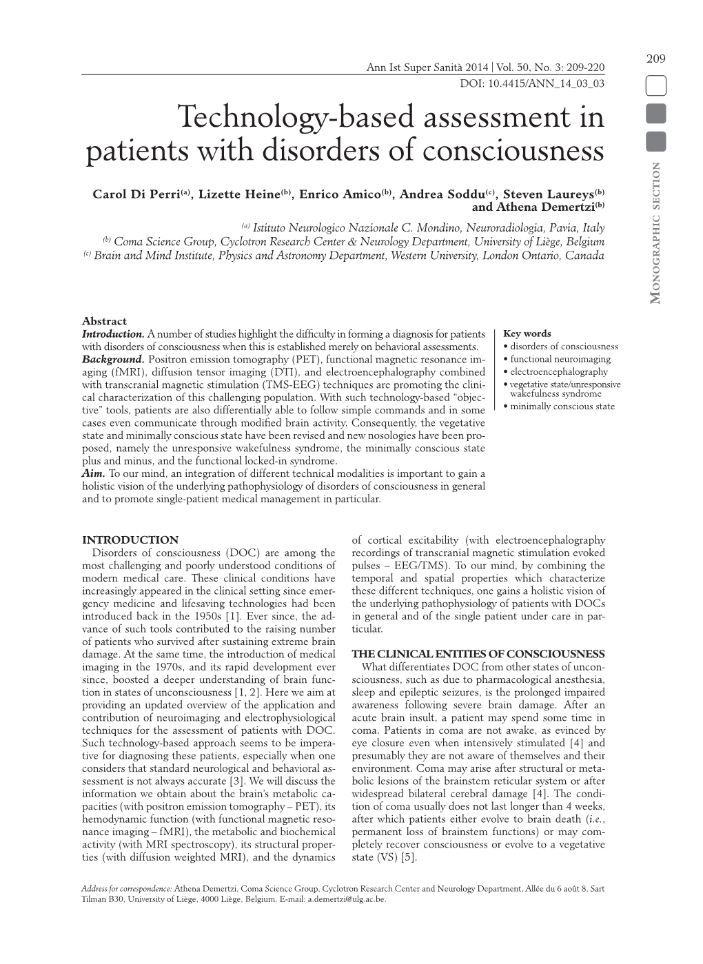 Technology-Based Assessment in Patients with Disorders Of