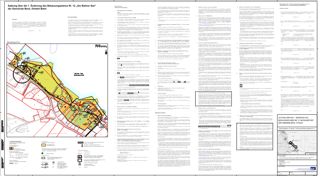 Am Balmer See“ Der Gem Einde Benz , Ortsteil Balm TEXT (TEIL B) Satzung Über Die 1