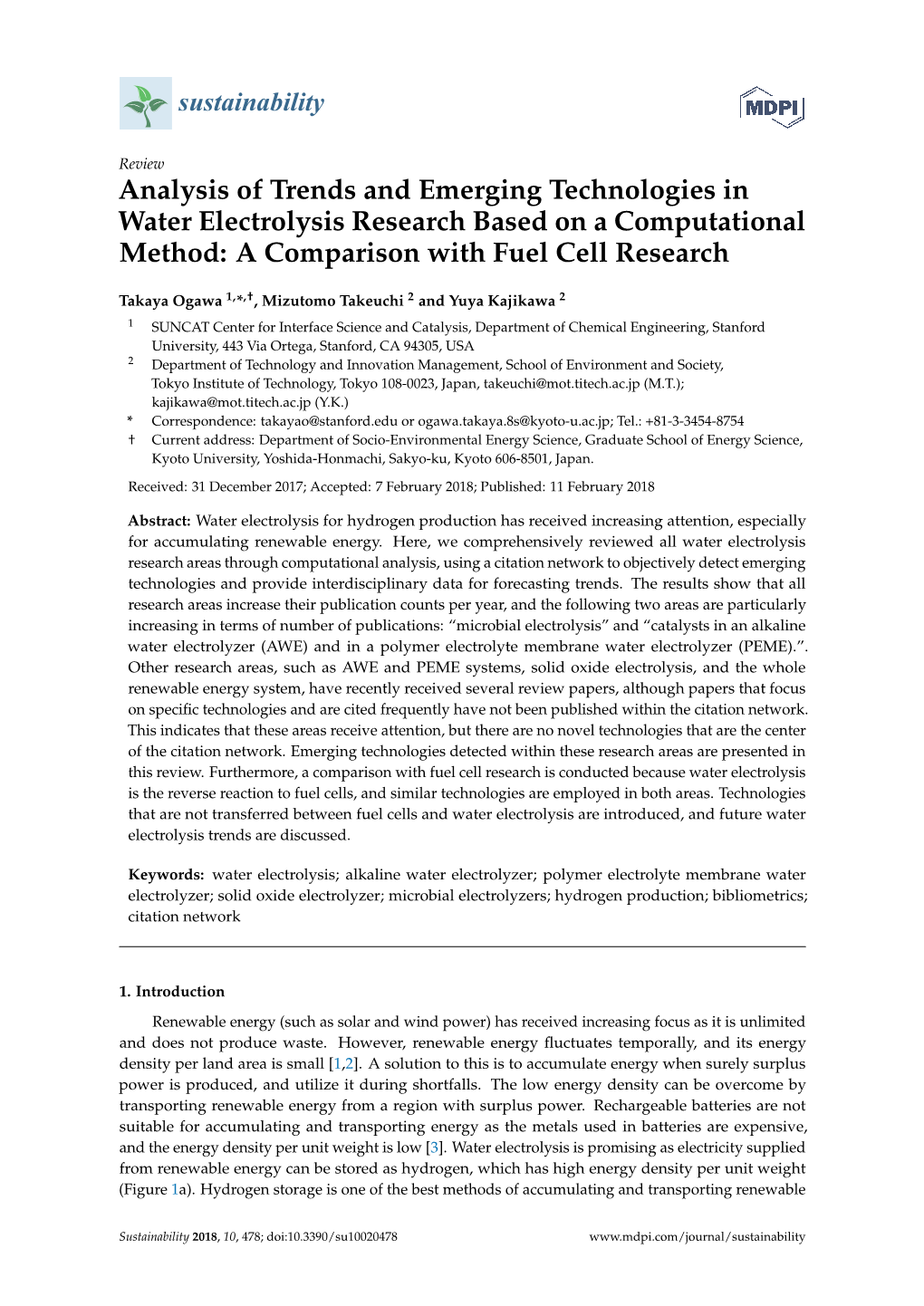Analysis of Trends and Emerging Technologies in Water Electrolysis Research Based on a Computational Method: a Comparison with Fuel Cell Research
