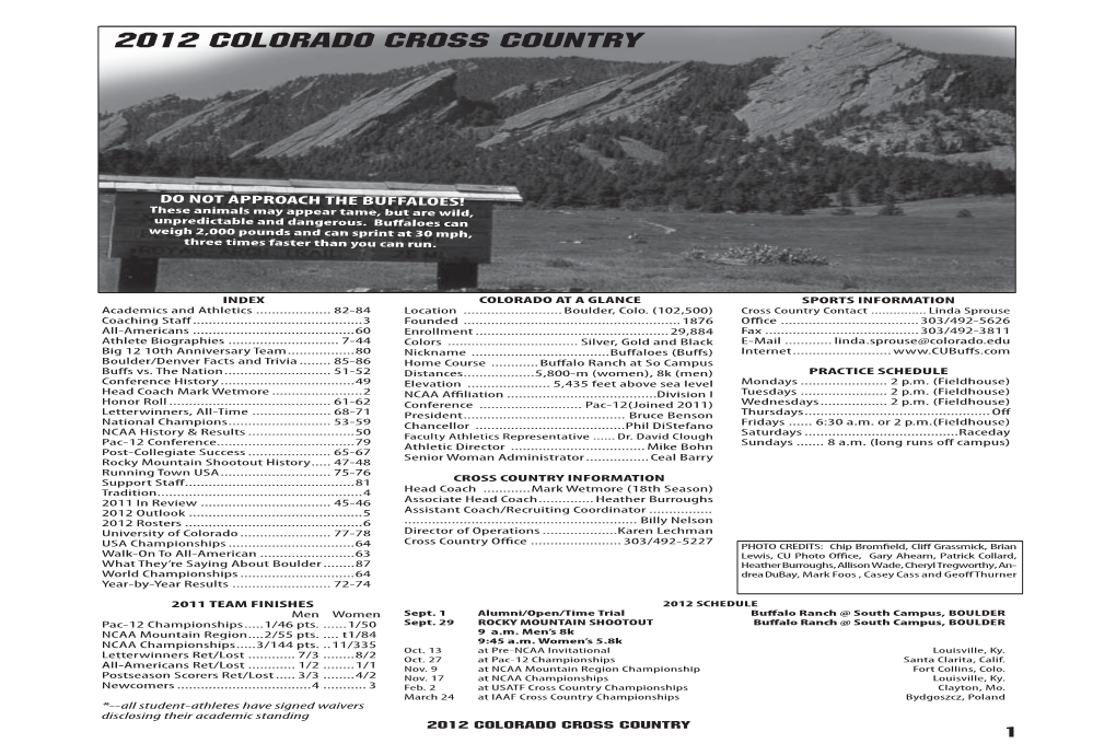 2012 Cross Country Media Guide.Indd