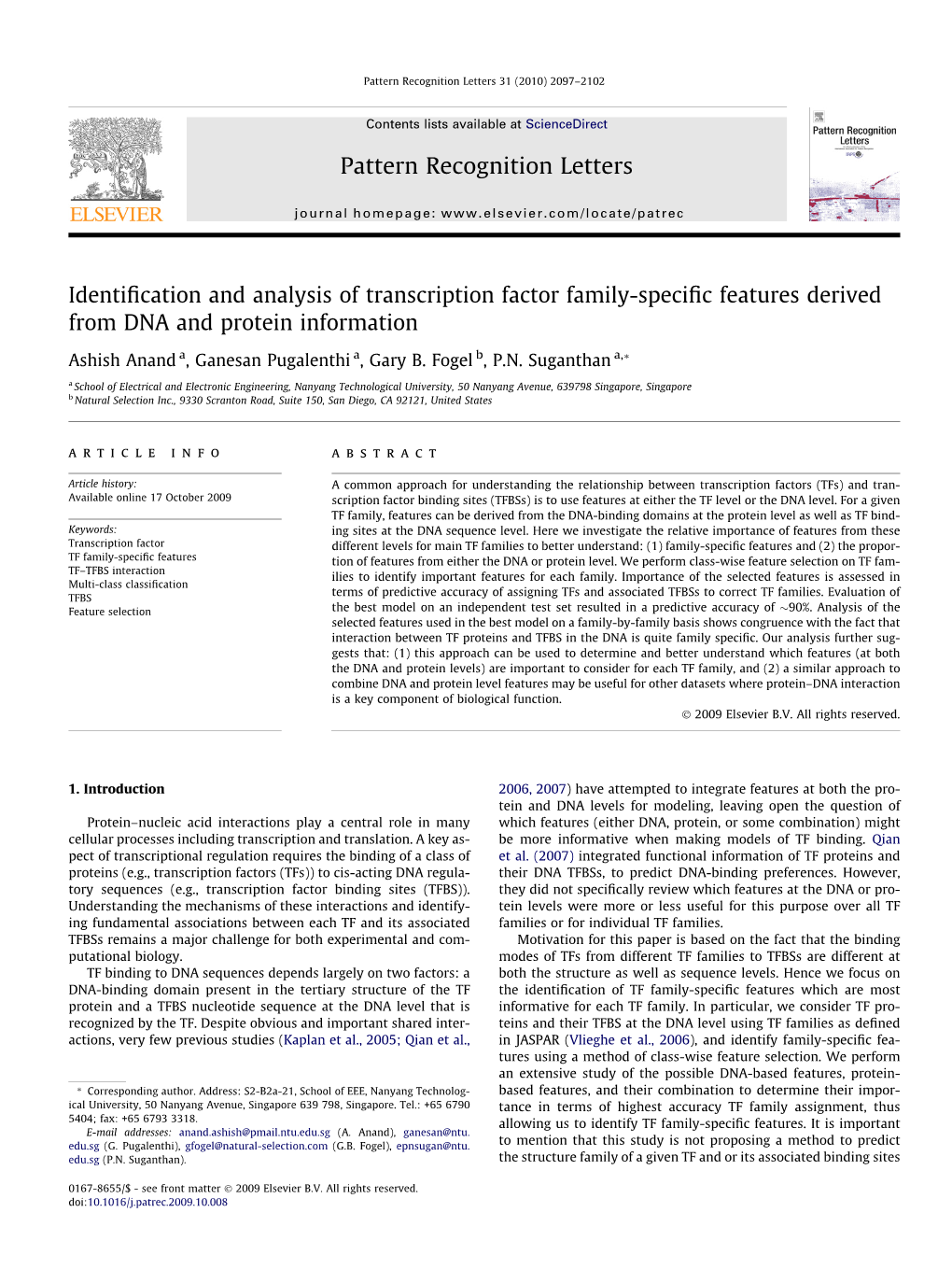 Pattern Recognition Letters 31 (2010) 2097–2102