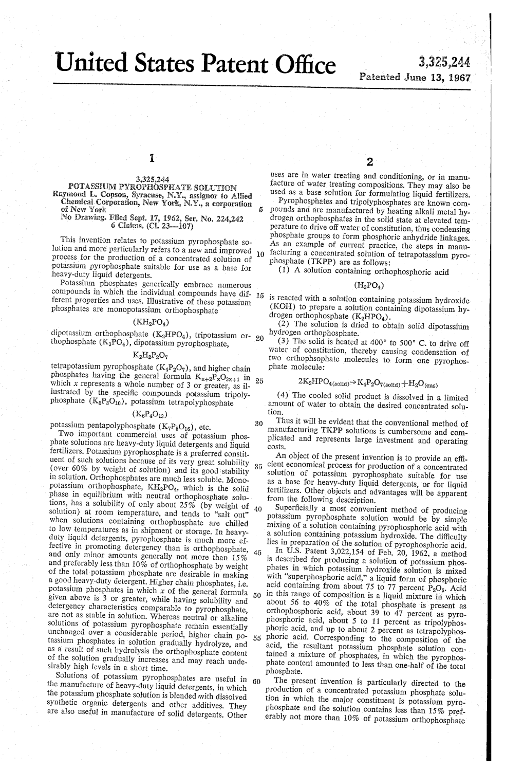 United States Patent Office Patented June 13, 1967