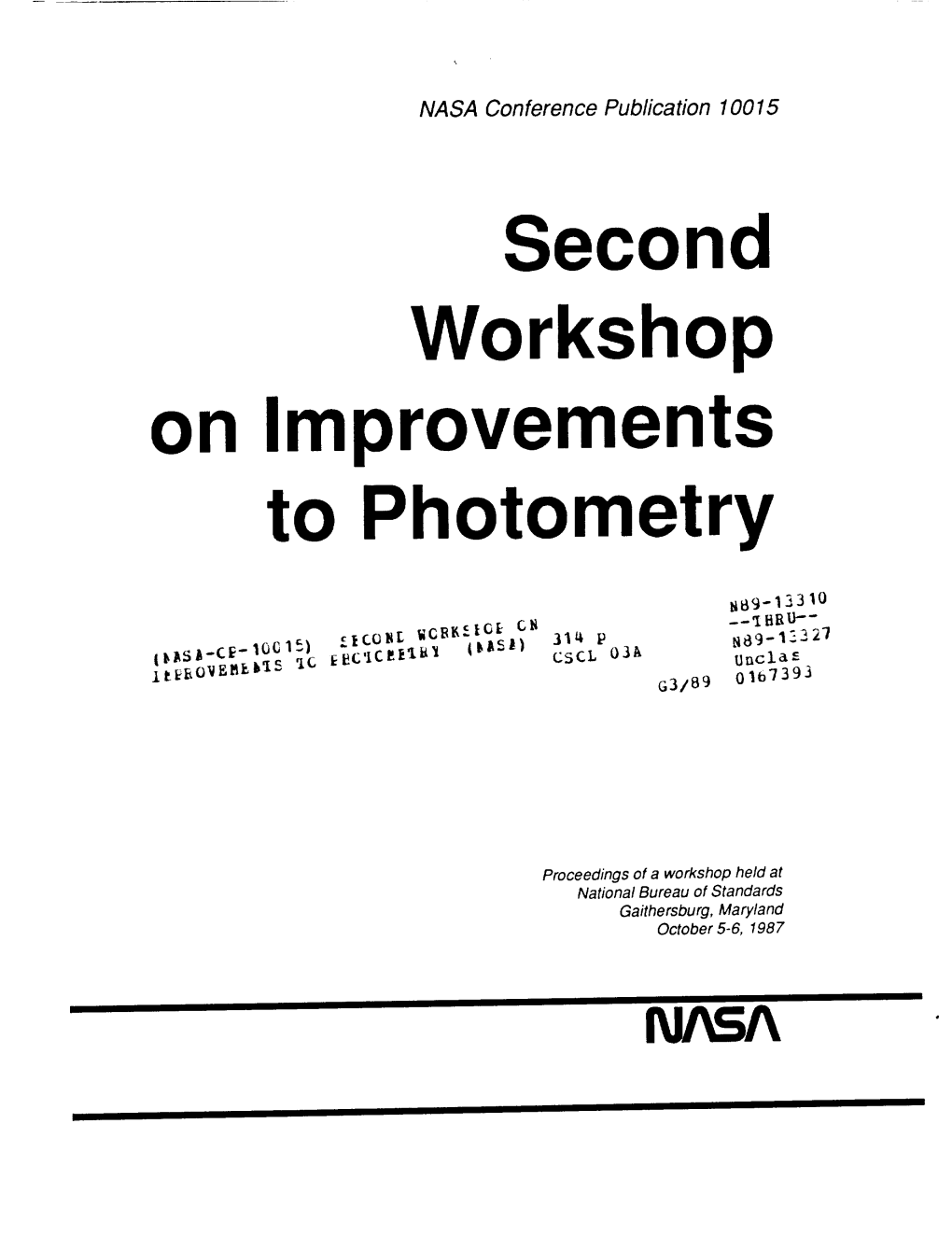 Second Workshop on Improvements to Photometry